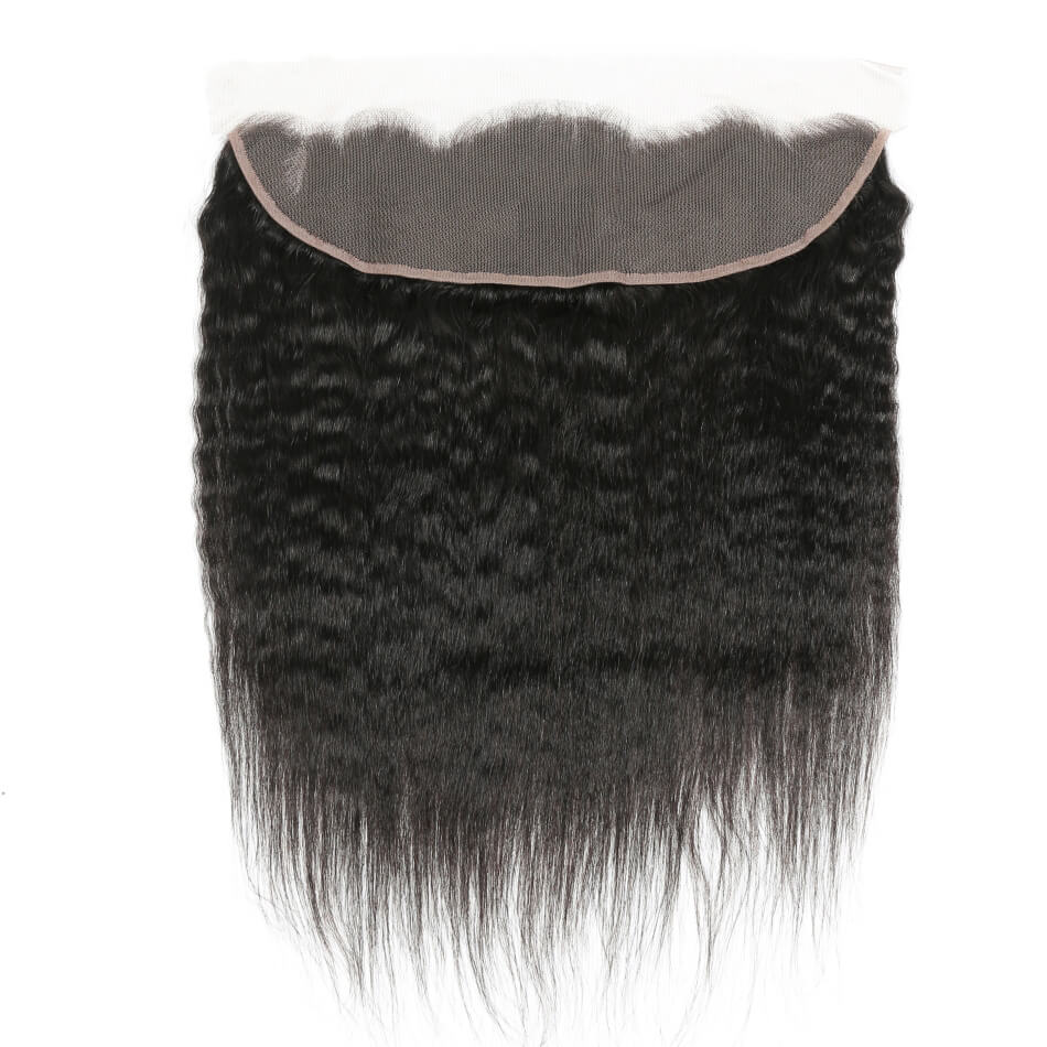 Evanhair Kinky Straight Hair 13x4 Lace Frontal With Baby Hair – 100% Human Hair, Pre-Plucked & Natural Look