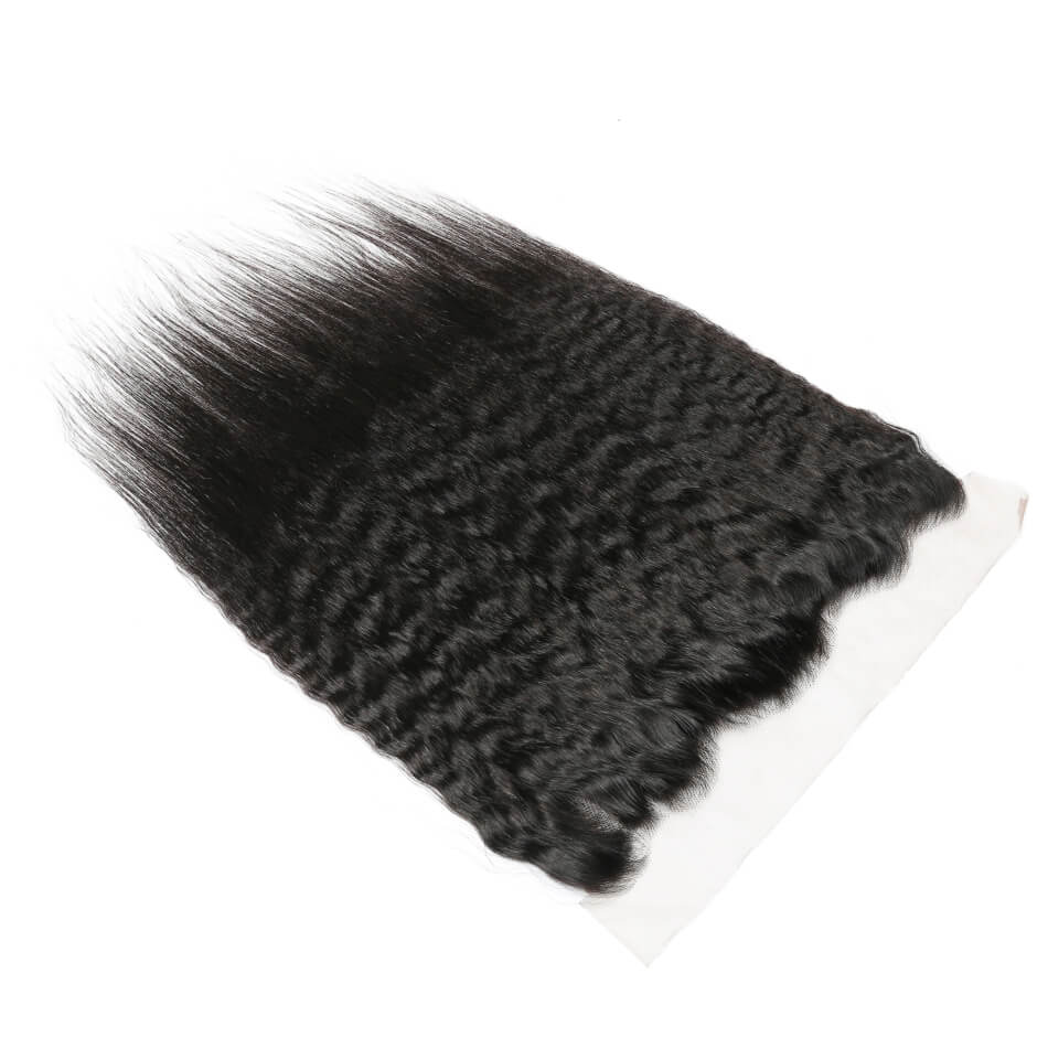 Evanhair Kinky Straight Hair 13x4 Lace Frontal With Baby Hair – 100% Human Hair, Pre-Plucked & Natural Look