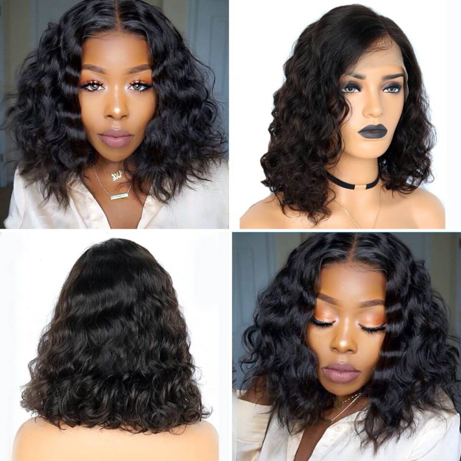 Short Loose Deep Wave Bob Wig Human Hair Lace Front 180% Density Natural Look - Image 4