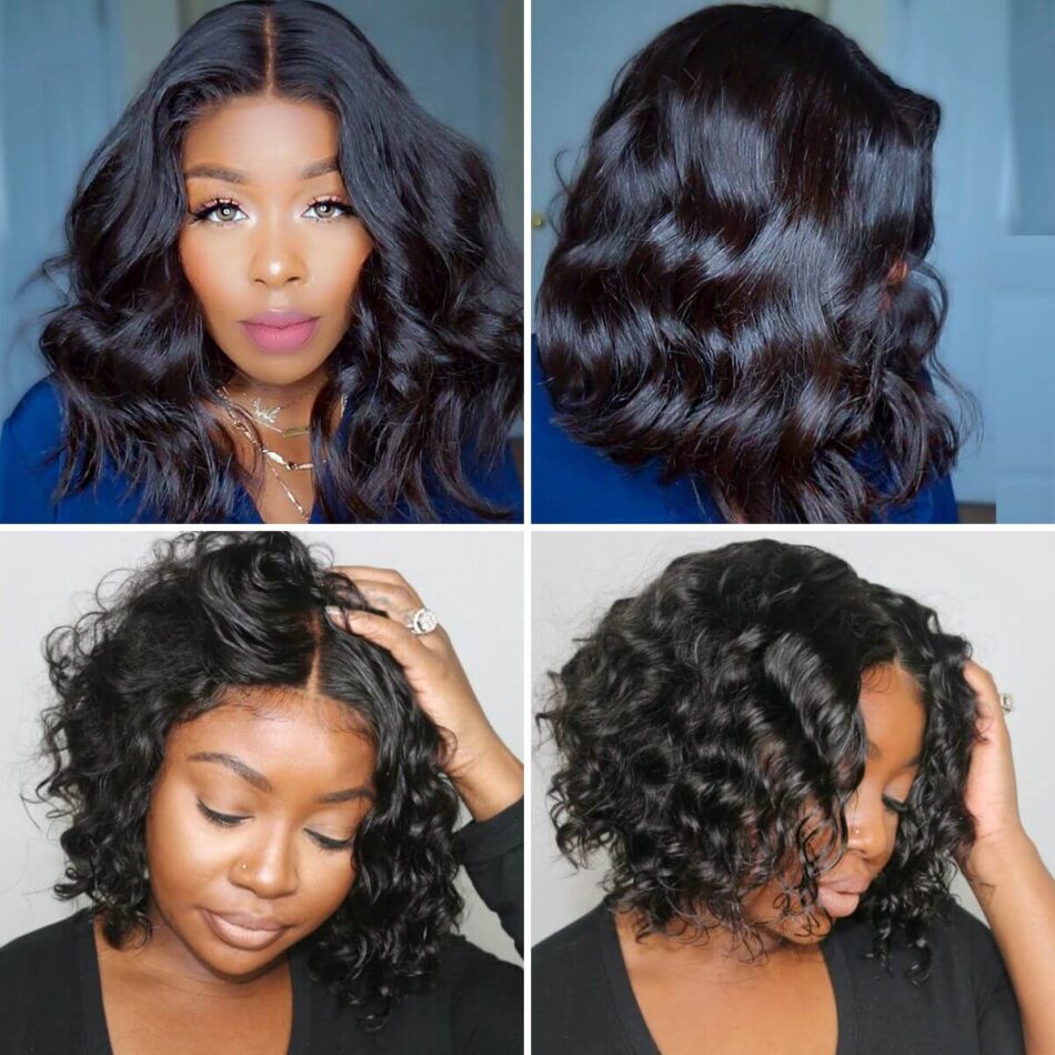 Short Loose Deep Wave Bob Wig Human Hair Lace Front 180% Density Natural Look - Image 5