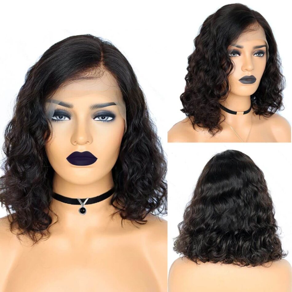 Short Loose Deep Wave Bob Wig Human Hair Lace Front 180% Density Natural Look - Image 2