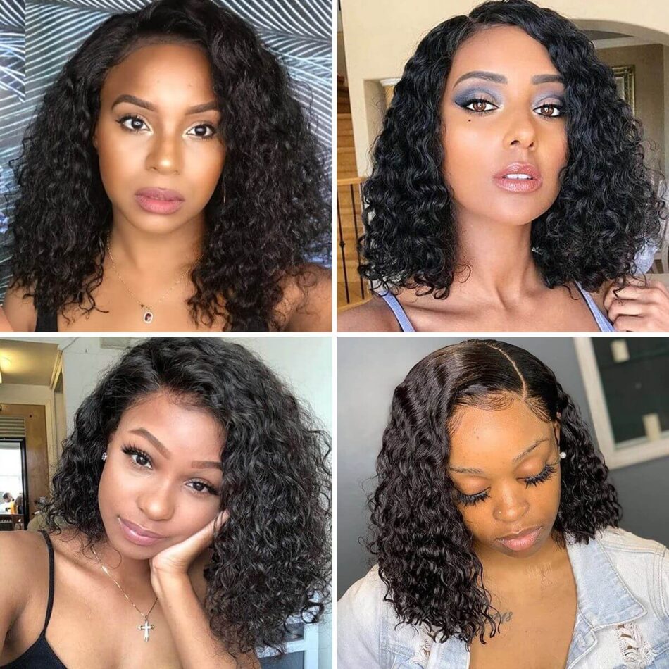 Short Water Wave Bob Wig 180% Density Human Hair Wet And Wavy Natural Look - Image 5