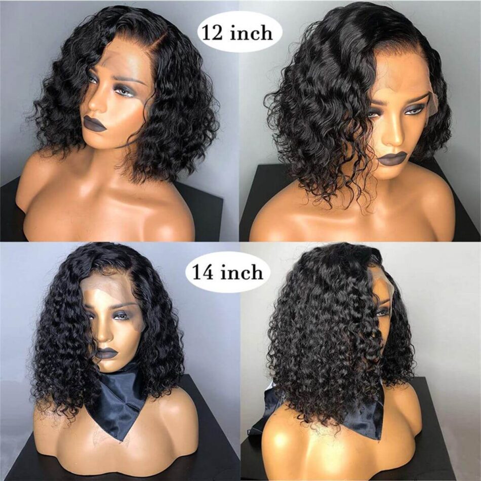 Short Water Wave Bob Wig 180% Density Human Hair Wet And Wavy Natural Look - Image 2