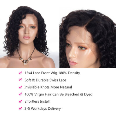 Short Water Wave Bob Wig 180% Density Human Hair Wet And Wavy Natural Look - Image 4