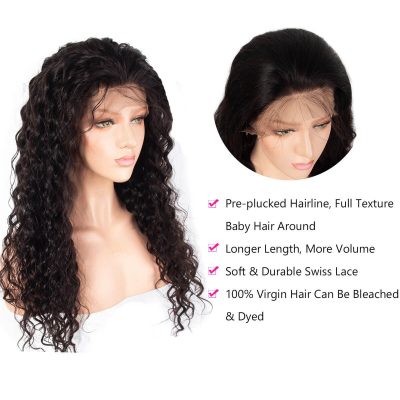 Evanhair 13×4 Lace Front Water Wave Wig – 100% Human Hair Natural Look