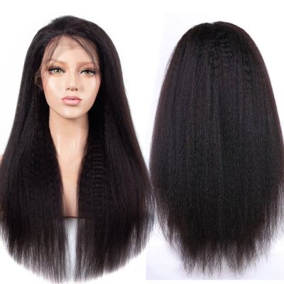 Evanhair 360 Lace Front Kinky Straight Wig – 100% Human Hair Natural Look