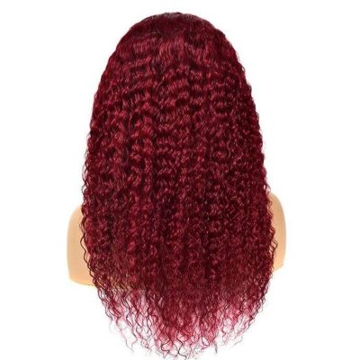 99J Burgundy Deep Wig Human Hair Lace Front 180% Density - Image 4