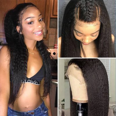 Evanhair Full Lace Kinky Straight Wig – 100% Human Hair Natural Look