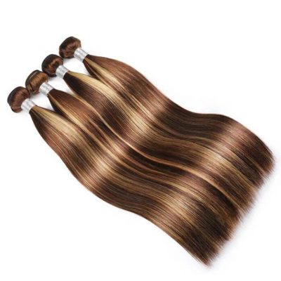 Balayage Honey Blonde Highlight Straight Hair 3 Bundles 100% Human Hair Weave - Image 5