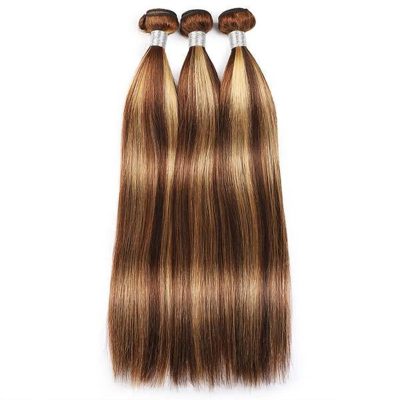 Highlight Honey Blonde Straight Hair 3 Bundles 100% Human Hair Weave - Image 2
